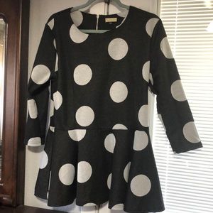 Nuggles polka dot peplum outfit